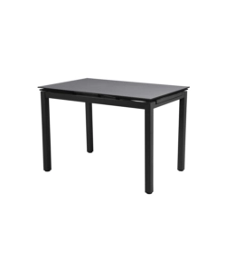 Set pranzo bellahome "minorca" nero con tavolo estensibile in vetro 4 sedute
